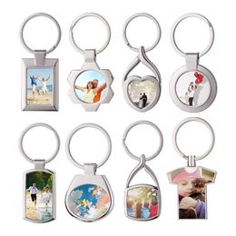 Sublimation DIY Keychain Party Favor Mulit Styles Metal Blank Key Chain Hanging Ornements bb0130