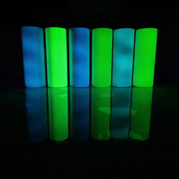 Sublimation DIY Gobelets droits 20 oz Glow In The Dark Tumbler Peinture lumineuse Luminescent Magic Skinny Cup w-00878