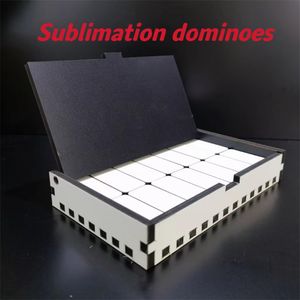 Sublimatie domino set blanco witte kleurstof houten domino blok 28 stks per doos dubbelzijds afdrukken speelgoed blanco afdrukbare houten doosjes1
