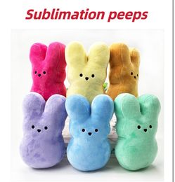 Sublimatie Paashaas Peeps Feestartikelen piepgeluiden pluche Bunny Konijn Poppen Simulatie Knuffeldier voor kinderen Gift Zacht Kussen