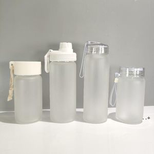 Tazas esmeriladas de sublimación Botellas de agua de vidrio mate Taza de viaje transparente en blanco SEAWAY RRF13224