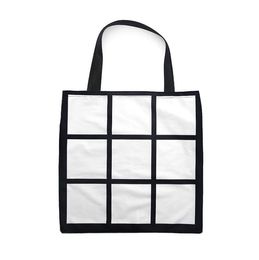 Sublimatie raster handtas draagtas lege witte diy warmteoverdracht boodschappentas 9 panelen doek herbruikbare opslag geschenk tas handtas SN4823