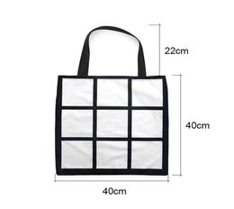 Sac fourre-tout de la grille de sublimation vide Blanche de transfert de chaleur bricolage Sac à provisions 9 panneaux Frabic Rangement réutilisable Sac à main 4937293