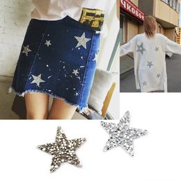 Sublimatie Home Textiel Hotfix Jet Hematite Star Rhinestone Gemengd Geborduurde Ijzer op Patch voor Kleding Badge Pasta voor Kleding Bag Pant Schoenen