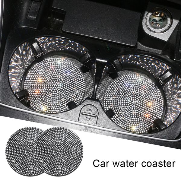 Sublimation Ménage Divers 1 PCS Diamant Coaster Tasse À Eau Fente Tapis Antidérapant Gel De Silice Pad Tasses Titulaire Tapis Gadget Bling Accessoires De Voiture Ajustement Universel