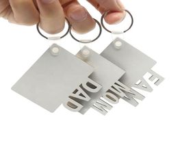 Sublimation Key Chain Mom Dad Fam Love Grad Keychain père039s Mother039s Day Gift Party Favor Blank MDF Custom Key Rings6473157