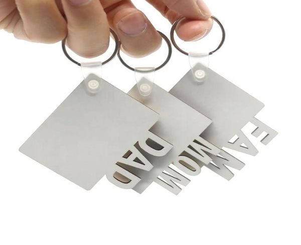 Sublimation Key Chain Mom Dad Fam Love Grad Keychain père039s Mother039s Day Gift Party Favor Blank MDF Custom Key Rings6473157