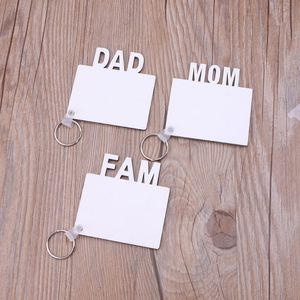 Sublimatie Sleutelhanger Sieraden Liefde Grad Papa Moeder Senior Sleutelhanger Creatieve DIY Gift Lege Moederdag Geschenken Party Gunst