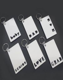 Sublimatie Keychain Love Grad Dad Mom Senior Key Chain Creative Diy Gift Blank MDF Keyrings 20PCS4294752