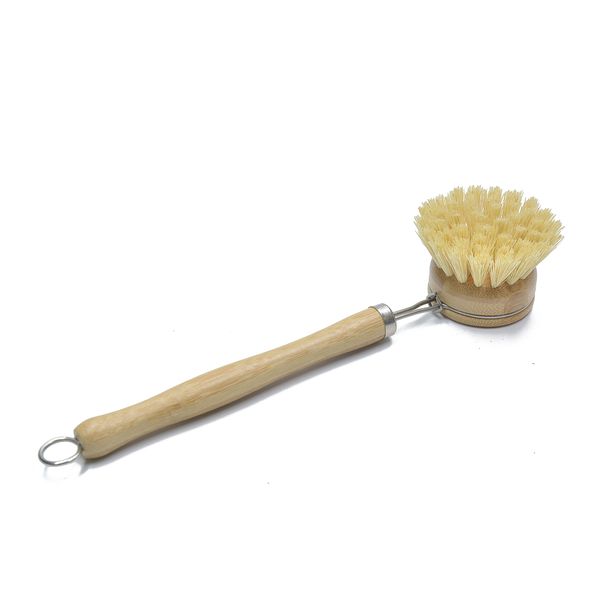 Sublimation Cuisine Brosse De Nettoyage Manche En Bambou Naturel Et Poils De Sisal Brosse À Récurer Pour Plat En Fonte Poêle Casseroles Casseroles Pot Élégant