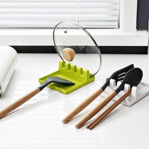 Sublimation Kitchen Spoon Holders Fork Spatula Rack Shelf Organizer Plastic Spoon Rest Chopsticks Holder Non-slip Spoons Pad Kitchens Utensil