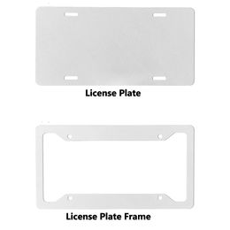 Sublimation Ébauches de plaque d'immatriculation Ébauches de cadre de plaque d'immatriculation Automobile Métal Support en aluminium Sublimation Étiquettes de voiture pratiques b1031