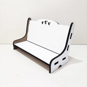 Sublimation Long Banc Objets Décoratifs Figurines Personnaliser Blanc Mini Chaise Blanc Blanc MDF Festival Cadeau A02