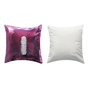 sublimación lentejuelas mágicas en blanco forma cuadrada fundas de almohada pura impresión de transferencia en caliente DIY personalizado regalos personalizados ventas al por mayor 40 * 40 CM