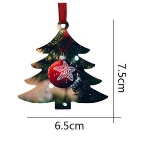 Sublimation MDF Décorations de Noël en bois bricolage simple côté sous-ornements transfert de chaleur pendentif arbre de Noël cadeaux de fête à la maison par mer RRB15660