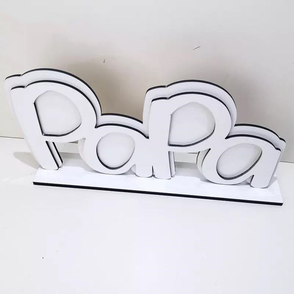 Sublimation MDF cadres papa maman en bois cadre Photo bricolage fête des pères cadeau blanc en bois Photo Rahmen vente en gros A02