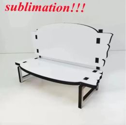 Banc commémoratif en MDF par sublimation, pour décoration de bureau, personnalisé, blanc brillant, blanc, banc d'amour, vente en gros, FY5421