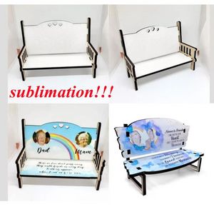 Sublimatie MDF Memorial Bench for Desk Decoration Gepersonaliseerd Glanzen Wit Blank Blank Hardboard Love Bank Nieuw Fast T1110