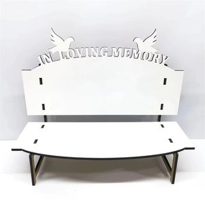Sublimatie MDF Memorial Bench for Desk Decoration Gepersonaliseerd Gloss White Blank Blank Hardboard Love Bench New01