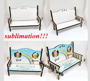 Bancs longs commémoratifs en MDF par Sublimation, fournitures de fête, ornement en bois vierge, transfert de chaleur, accessoires pour la maison, 3 styles au choix