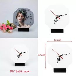 Sublimatie MDF HOUTEN Fotoframe Blank afdrukbaar patroon met klok DIY Woodblock Print Kerstcadeaus FY5479 G0420