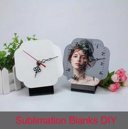 Sublimation MDF Wooden Photo Frame Blank Printable Pattern with Clock DIY Woodblock Print Christmas Gifts Wholesale