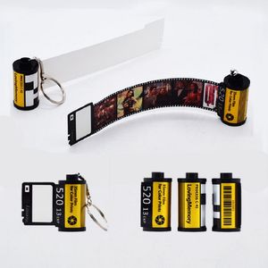 Sublimation Memory Film Keychain Home Camera Roll Blank Keyrings DIY Anniversary Gifts