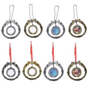 Pendentif blanc en métal de sublimation pour les ornements décoratifs en métal de guirlande de Noël SN4661