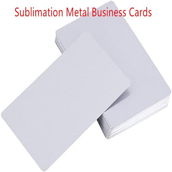 Tarjetas de visita de metal de sublimación Tarjeta de nombre en blanco de aluminio 0 22 mm para grabado personalizado Impresión en color 100 piezas Oficina comercial Trad281r