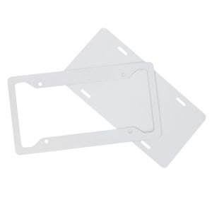 Marco de placas de matrícula de 4 agujeros de transferencia de calor en blanco de aluminio para el hogar de la placa de matrícula del coche de metal de sublimación