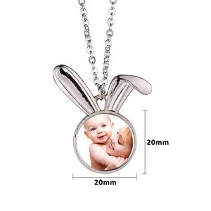 Collier de sublimation vierge oreille de lapin collier pendentif bricolage cadeau de Pâques