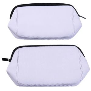 Bolsa de almacenamiento de neopreno para sublimación, fiambreras en blanco, bolsos de mano para mujer, bolsas de cosméticos impermeables con cremallera para adultos y niños 0729