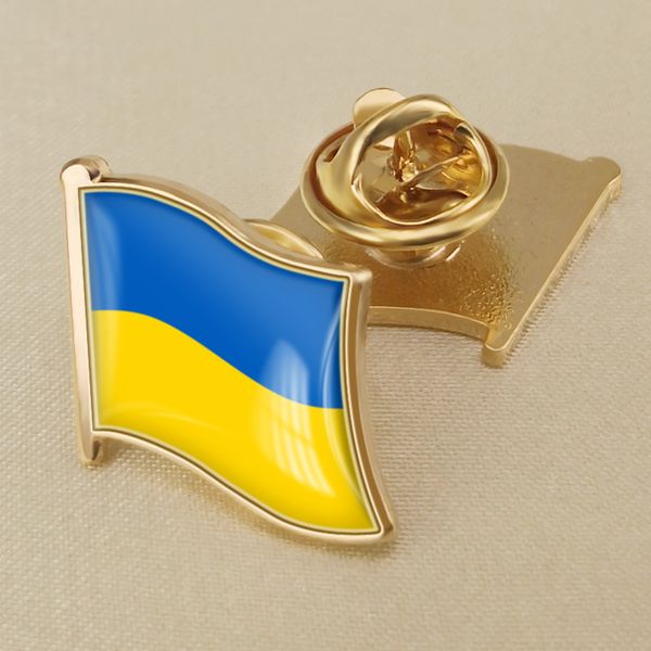 Sublimation Autres Arts et Métiers Armoiries du Jour de l'Indépendance Américaine Carte Drapeau Emblème National Ukraine Ressortissants Fleur Broche Badges Épinglettes