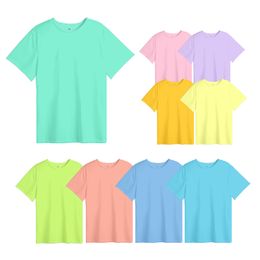 Sublimatie pastel licht gekleurde kleding peuter blanco warmteoverdracht t-shirts polyester kleding diy ouder-kind kleding