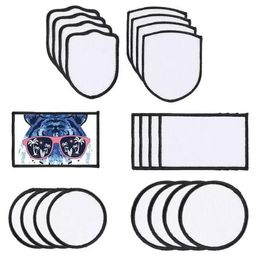 Sublimatie Patch lege platen stof Iron-on lege vlekken 3 vormen repareren thermische overdrachtskussen voor kledinghoeden uniformen rugzakken zwart frame