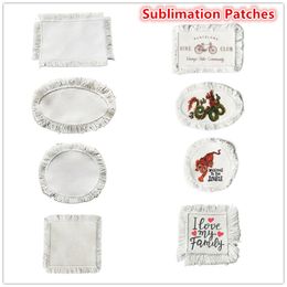 Sublimatie-patches Stof Opstrijkbare blanco patches 3 vormen Reparatie-patches Sublimatie blanco hoed-patch voor doe-het-zelf knutselen Caps Kleding Schoenen Tassen Rugzakken Uniformen