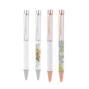 Stylos de sublimation Stylet Stylo de transfert de chaleur vierge Stylo à bille de sublimation pour Noël DIY Bureau École Fournitures de papeterie (Argent et or, Tube vide)