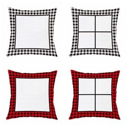 Sublimation Taie d'oreiller Plaid Check Couvre Transfert De Chaleur Classique Jet Décoratif Canapé Canapé Housse De Coussin Literie Fournitures RRA110