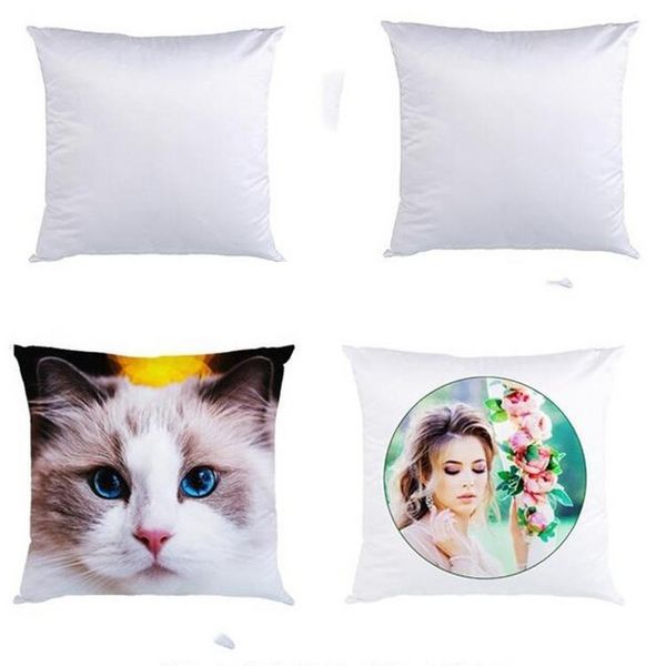 Sublimation Taie D'oreiller Impression De Transfert De Chaleur Couvre Oreiller Blancs De Sublimation Oreiller Coussin 40X40CM Polyester Oreiller Couvre En Gros C0628x2