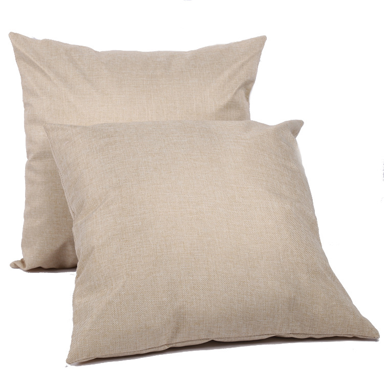 Sublimation Burlap Cushion Cover: Natural Linen DIY Pillowcase - 18x18 Inches, Home Sofa Decor, Custom Printing