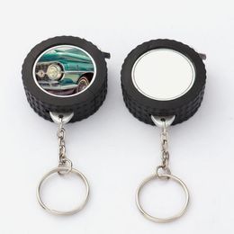 Mini porte-clés en ruban d'acier Portable par Sublimation, articles ménagers divers, transfert thermique, petit pendentif vierge, papeterie B6