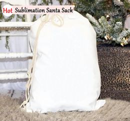 Sublimation Santa Bag Grands sacs-cadeaux de Santa Enfants vierges Personnalisé Cordon de Noël Santa Sack Home Festival Fournitures EEA1439211