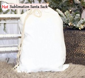 Sublimatie Santa Bag Large Santa Gift Tassen Leeg Kinderen Gepersonaliseerde Kerst Trekkoord Santa Sack Home Festival levert EA2073