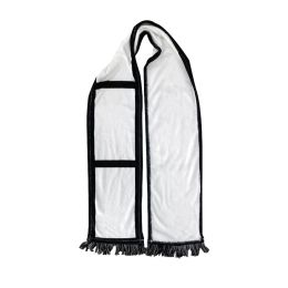 Bufandas de sublimación Bufanda de doble cara para toalla de transferencia térmica Bufandas en blanco sublimadas al por mayor con borlas FY2947