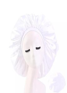 Sublimatie douchekappen vrouwen satijnbonnetten wit blanco haar wraps waterdicht badhoed5799848