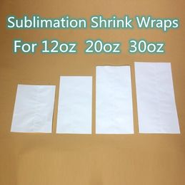 Sublimatie Shrink Wrap 100 stks / set Fit Tumbler White Bag Warmte Transfer Speciale krimpbare filmverpakking voor hoge temperatuur convectie oven zijn van toepassing op Tumblers