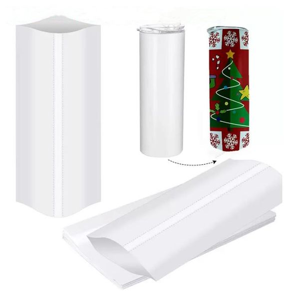 Sublimation Shrink Wrap Sleeves Blanc Shrink Wraps pour Drinkware Gobelet droit Tasse Gobelet régulier Gobelet à vin Film de sublimation