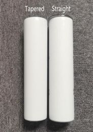 Sublimation Skinny Tumblers 20oz blanc blanc conique coupe droite droite avec couvercle paille 20oz acier inoxydable isolé sous vide wate4491660