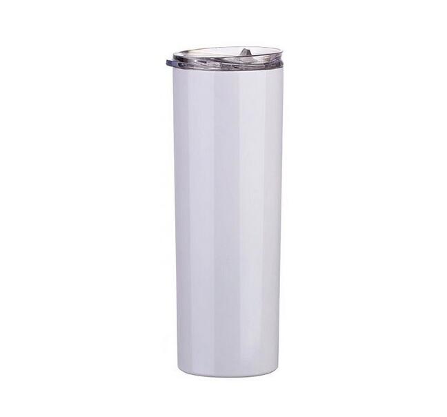Sublimation Straight Tumblers Blank White Cup with Lid Straw Paintcoat Stainless Steel Drinking Cup Vacuum Insulated Mug LSK1621