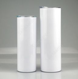 Sublimatie Tapered Tumbler roestvrijstalen lege witte beker met deksel strocilinder fles Gratis snelle zee verzending DAS347